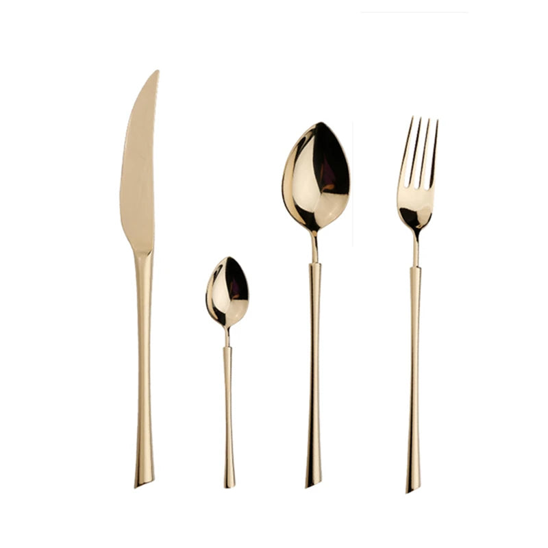 Conjunto de Talheres Dourado Inox Fino Miabeli