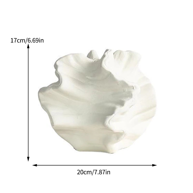 Vaso Decorativo de Ceramica com Acabamento Texturizado Forma Organica 17cm para Mesa Recife