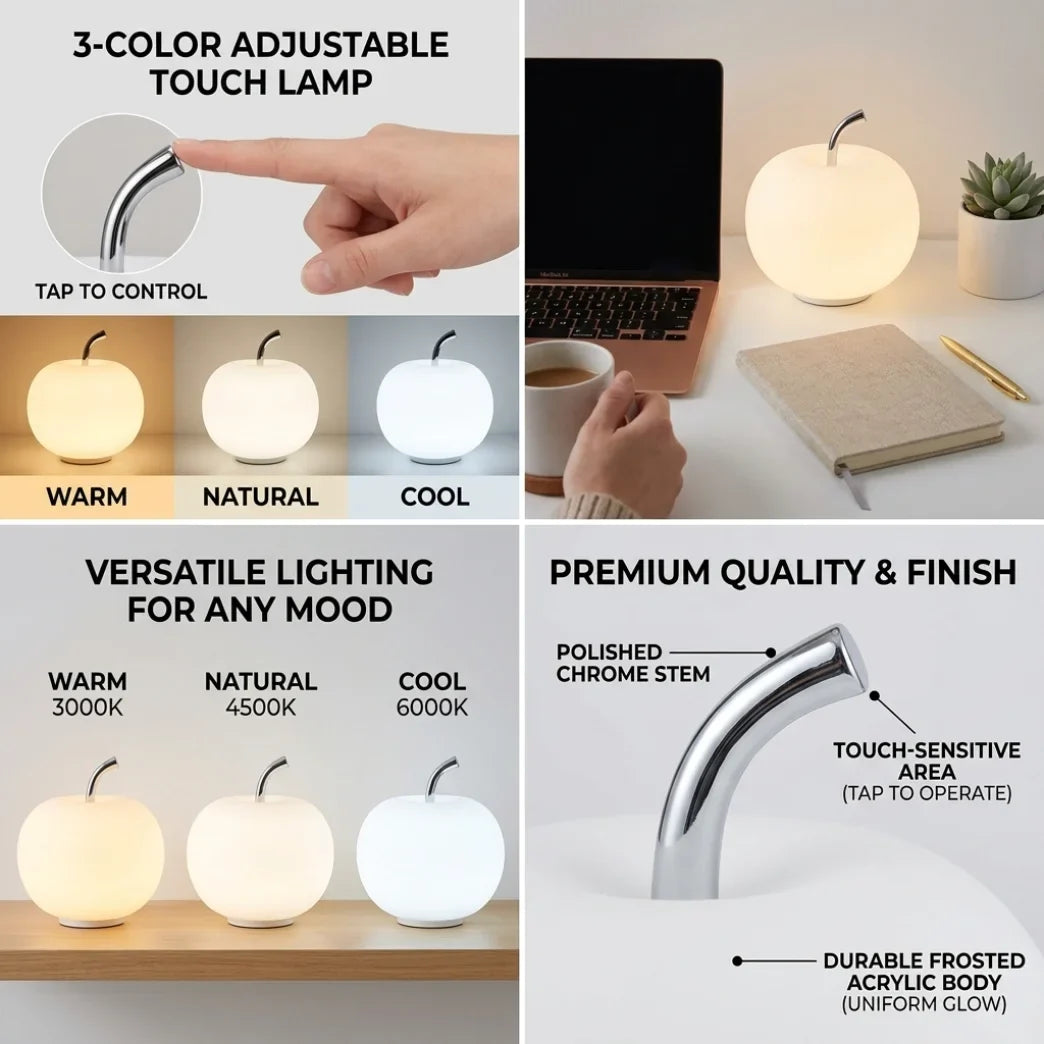 Glowing LED Touch Apple Lamp