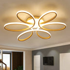 Lustre de Teto LED Flor 6 Petalas 3 Tons Dimerizavel para Sala e Quarto Petale