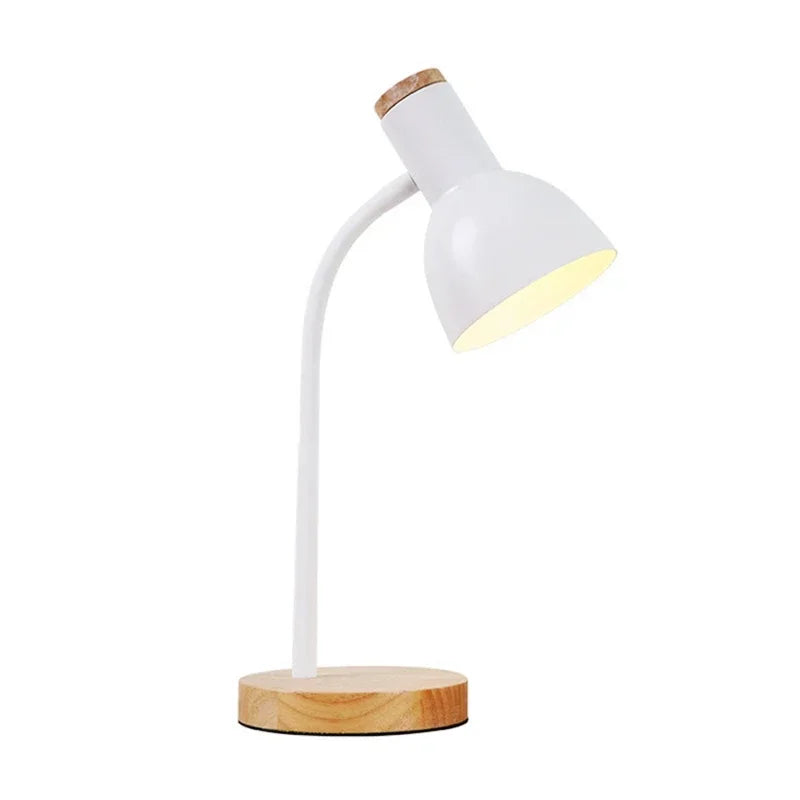 Luminária de Mesa LED Nordic Base em Madeira