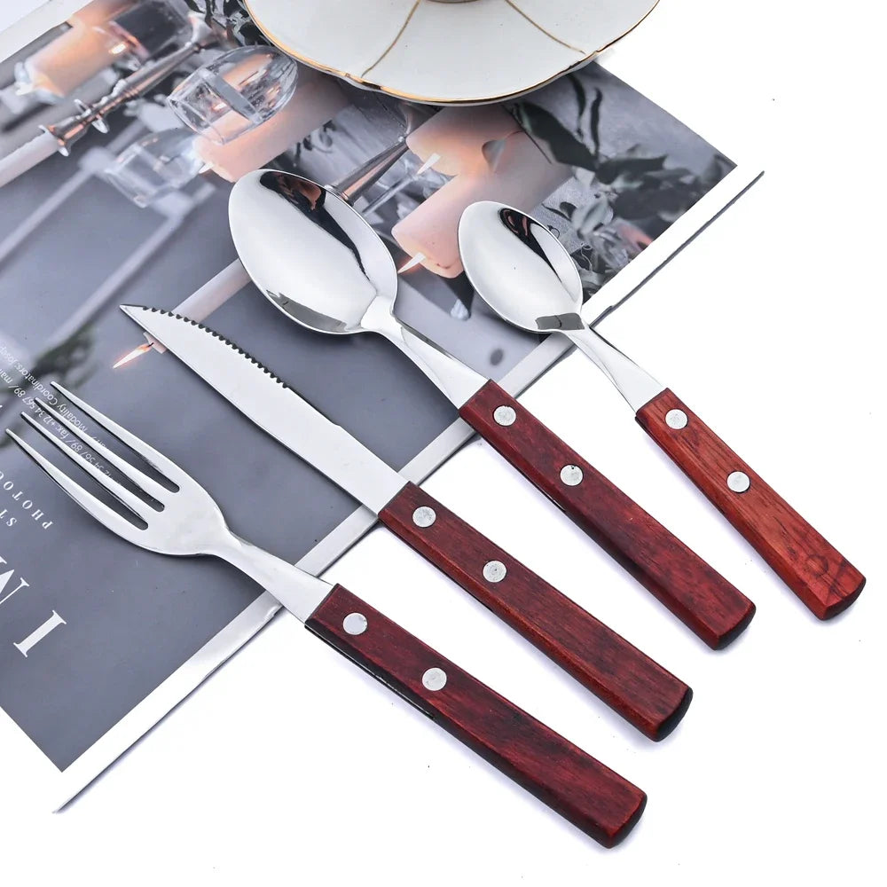 Kit Talheres Churrasco Inox 24pcs Miabeli