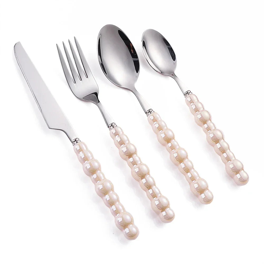 Conjunto de Talheres ColorPearl Delight – Estilo & Elegância em Cada Detalhe