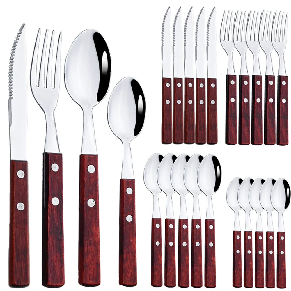 Kit Talheres Churrasco Inox 24pcs Miabeli