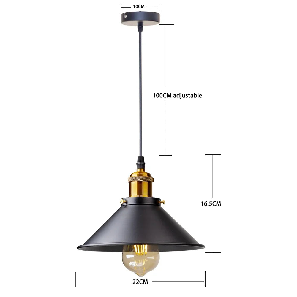 Luminaria Pendente Industrial Retro em Ferro com Pintura Eletrostatica Soquete E27 Bivolt Forge