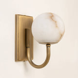 Alabaster Globe Wall Light — Antique Brass