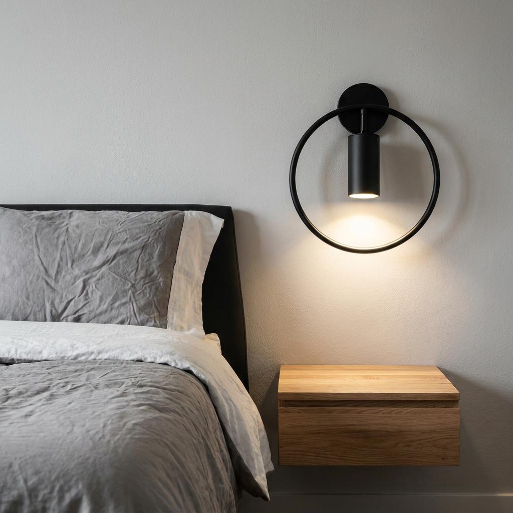 Arandela Aro Circular Spot Giratório 180° 28cm
