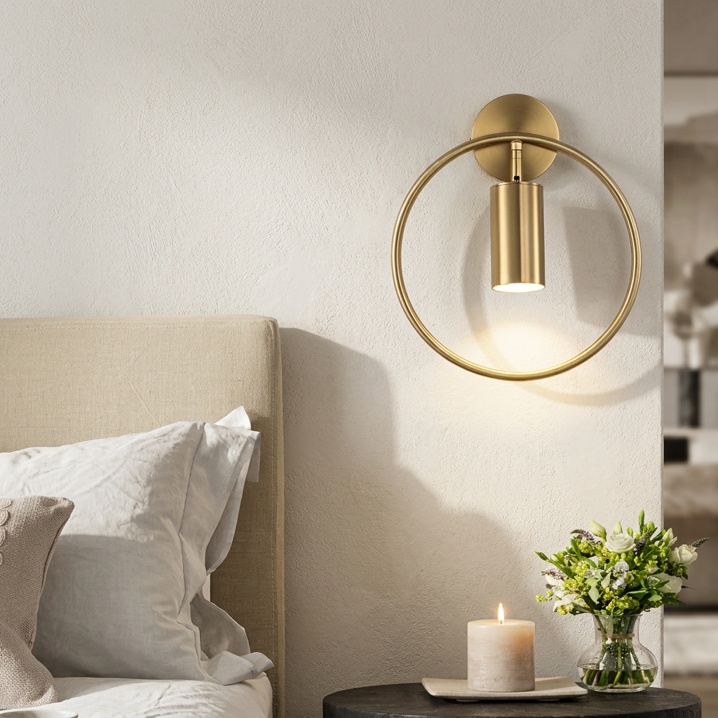Arandela Aro Circular Spot Giratório 180° 28cm