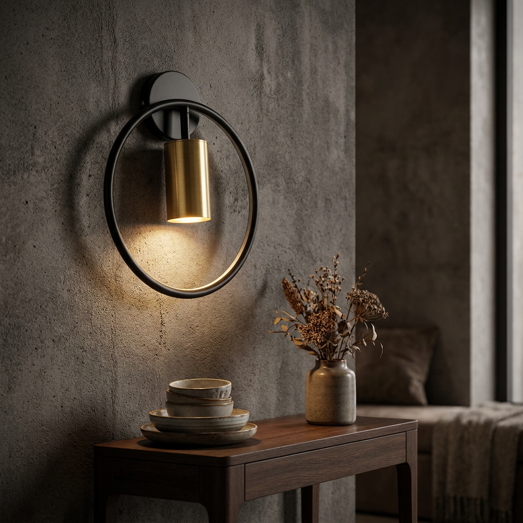 Arandela Aro Circular Spot Giratório 180° 28cm