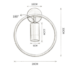 Arandela Aro Circular Spot Giratório 180° 28cm