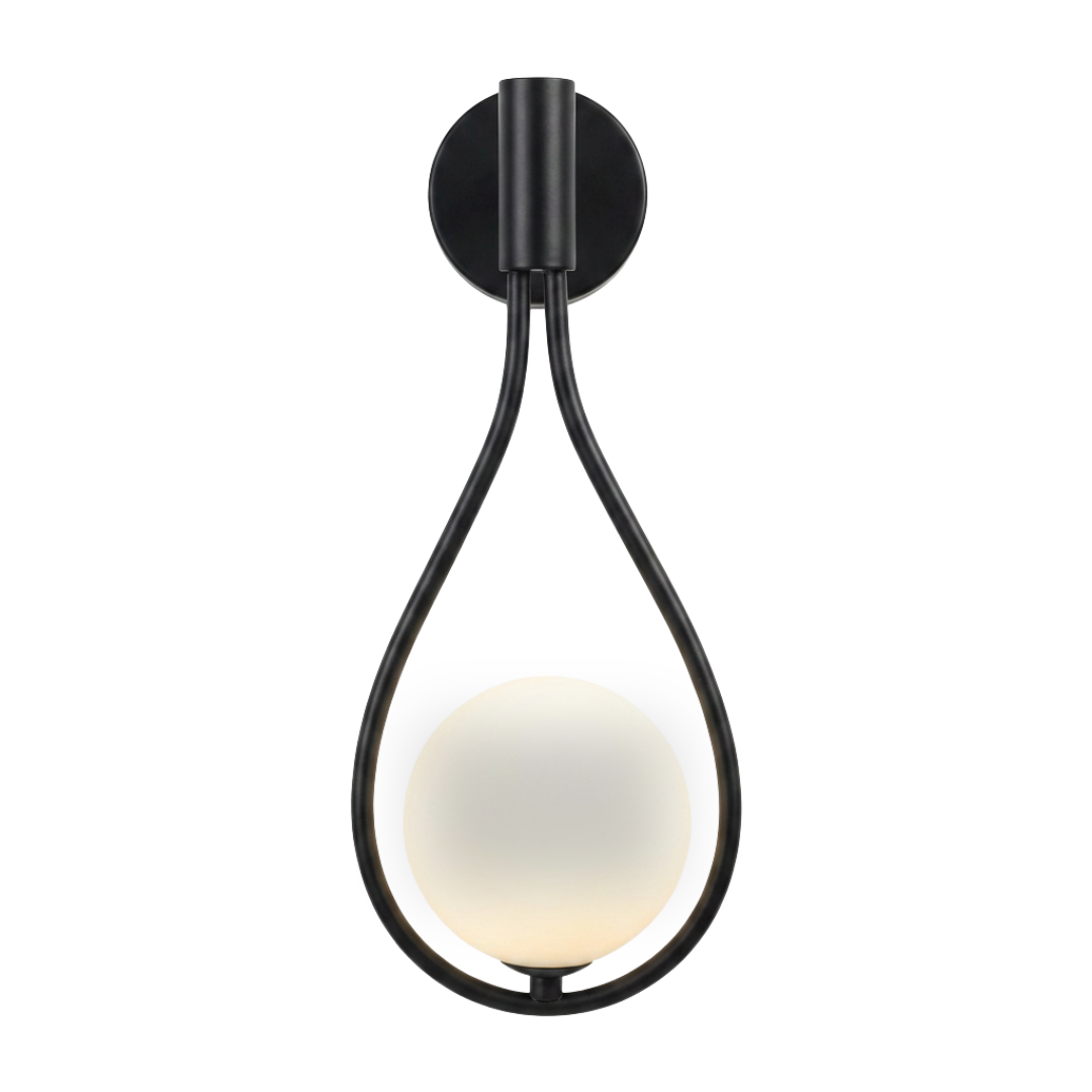 Arandela Gota D'Água Globo Vidro Fosco 37cm