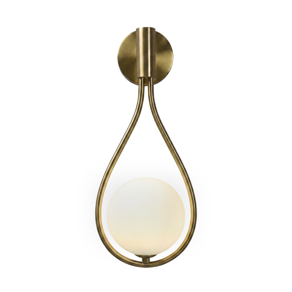 Arandela Gota D'Água Globo Vidro Fosco 37cm