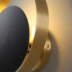 Arandela Orbital Aro Duplo Ouro Envelhecido 25cm