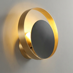 Arandela Orbital Aro Duplo Ouro Envelhecido 25cm
