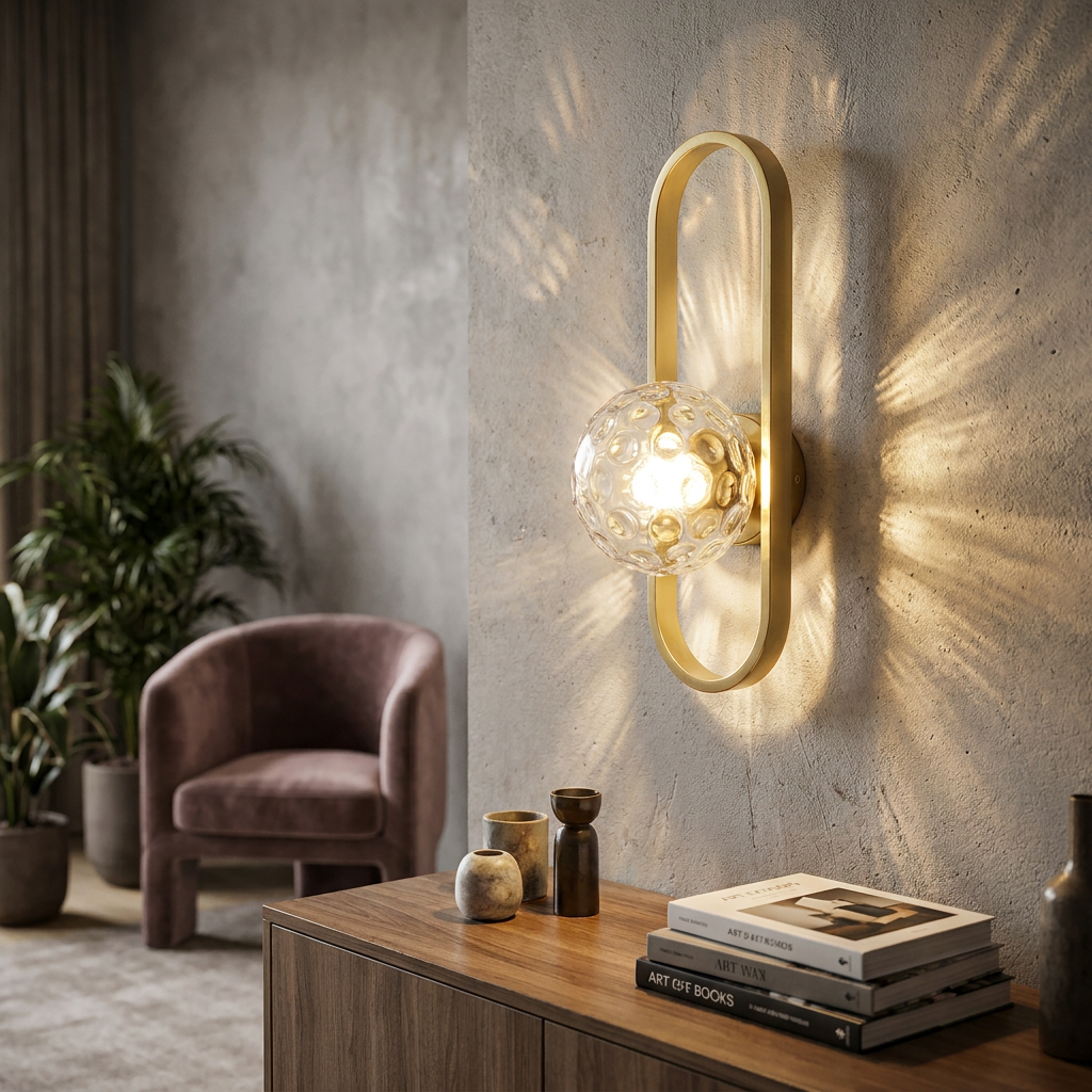 Arandela Oval Cristal Facetado Bidirecional 40cm