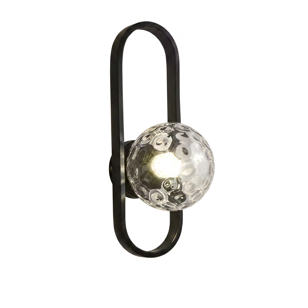 Arandela Oval Cristal Facetado Bidirecional 40cm
