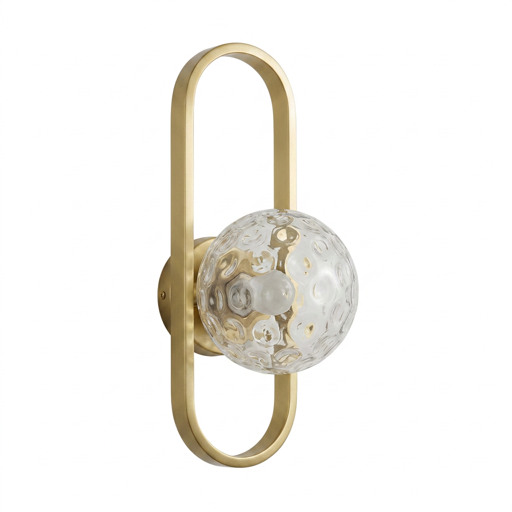 Arandela Oval Cristal Facetado Bidirecional 40cm