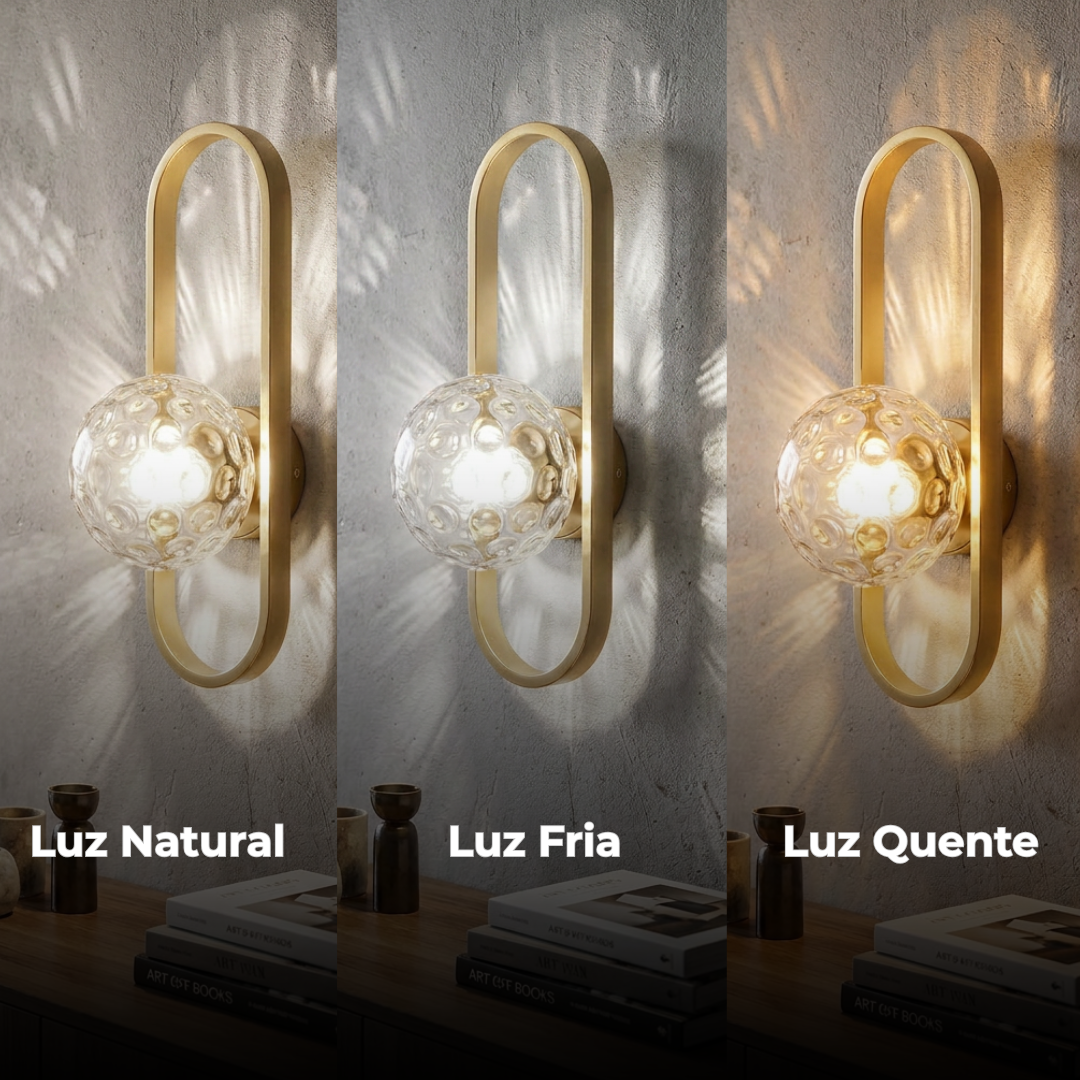 Arandela Oval Cristal Facetado Bidirecional 40cm