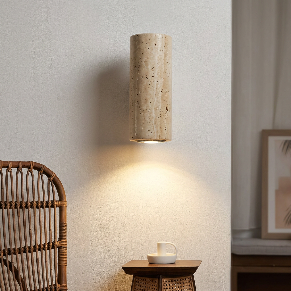 Arandela Travertino Flush LED Bivolt Wabi Sabi