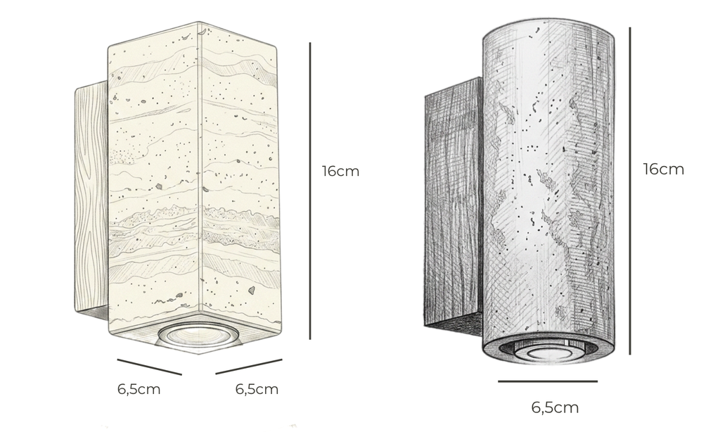 Arandela Travertino Flush LED Bivolt Wabi Sabi
