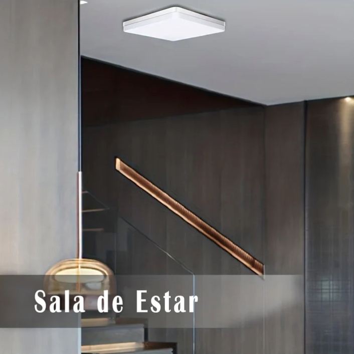 Plafon de Teto LED Quadrado Metal Bivolt com Difusor Acrilico IRC 80 Lucen