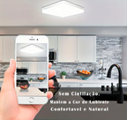 Plafon de Teto LED Quadrado Metal Bivolt com Difusor Acrilico IRC 80 Lucen
