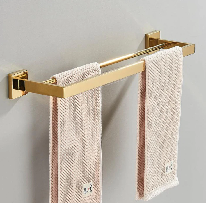 Toalheiro Luxo Conjunto Imperial - Acabamento Ouro Polido