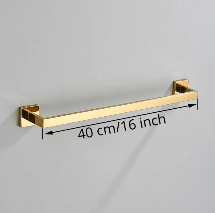 Kit Acessorios para Banheiro Dourado Inox 304 Ouro Polido 4 Pecas Imperial