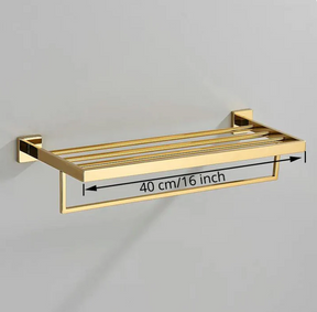 Toalheiro Luxo Conjunto Imperial - Acabamento Ouro Polido