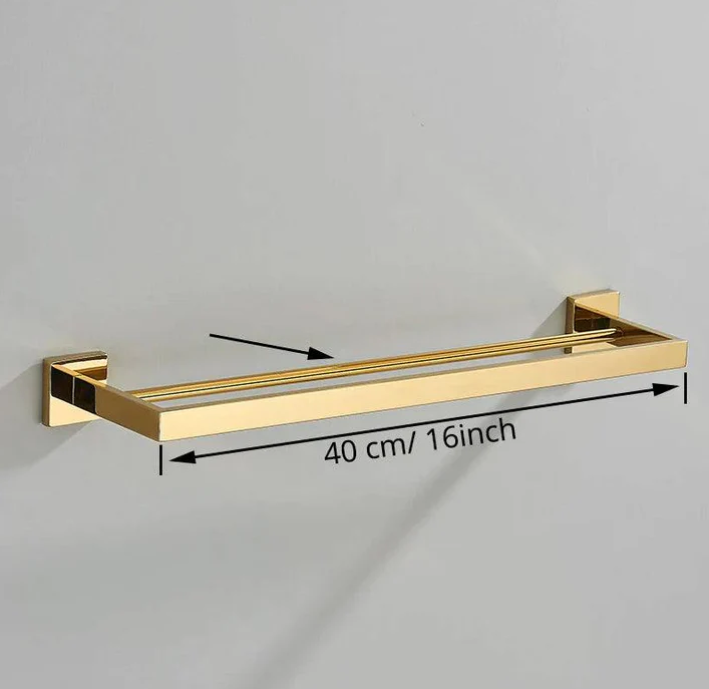 Kit Acessorios para Banheiro Dourado Inox 304 Ouro Polido 4 Pecas Imperial
