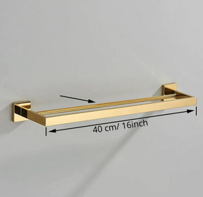 Toalheiro Luxo Conjunto Imperial - Acabamento Ouro Polido