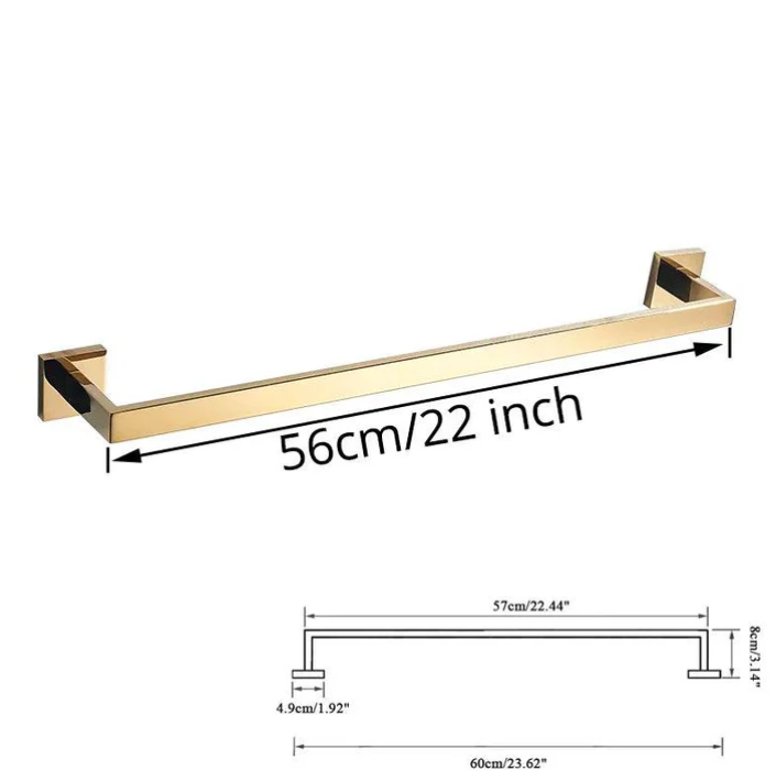 Kit Acessorios para Banheiro Dourado Inox 304 Ouro Polido 4 Pecas Imperial