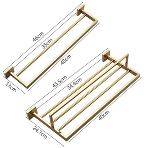 Toalheiro Luxo Conjunto Imperial - Acabamento Ouro Polido