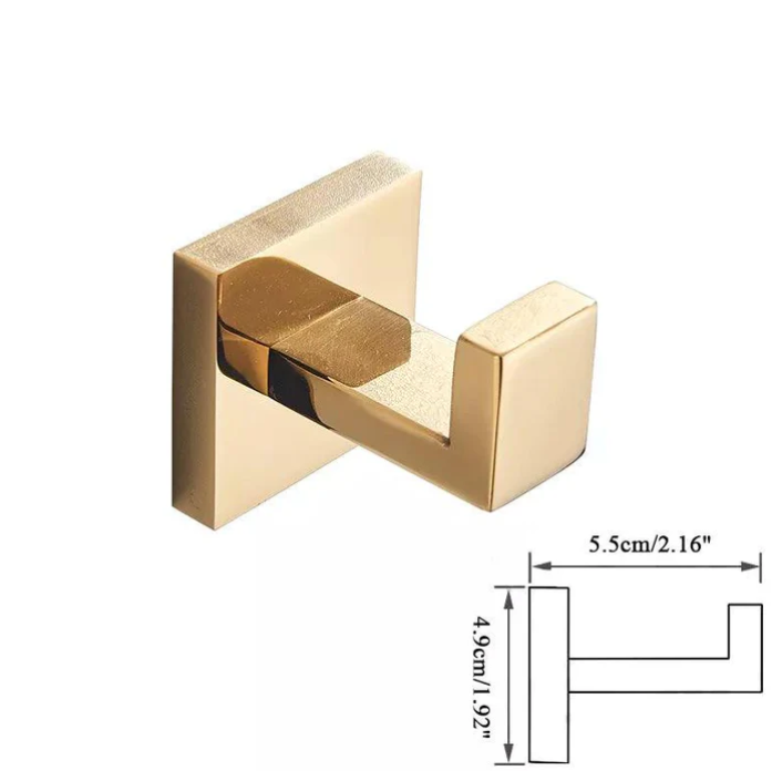 Kit Acessorios para Banheiro Dourado Inox 304 Ouro Polido 4 Pecas Imperial
