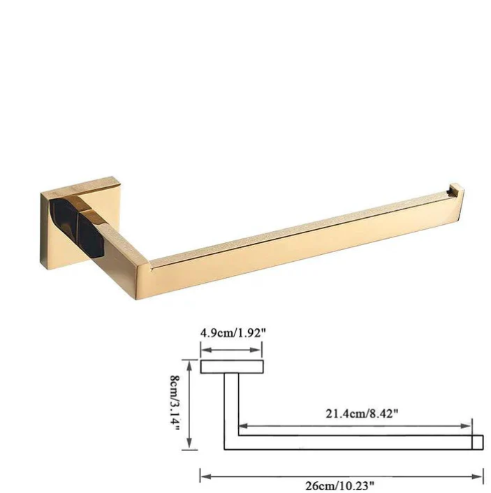 Kit Acessorios para Banheiro Dourado Inox 304 Ouro Polido 4 Pecas Imperial