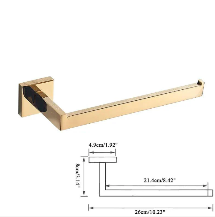 Kit Acessorios para Banheiro Dourado Inox 304 Ouro Polido 4 Pecas Imperial