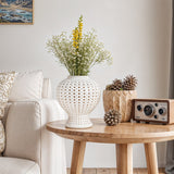 Vaso Imperial Arabesco – Cerâmica Dourada com Design Vazado