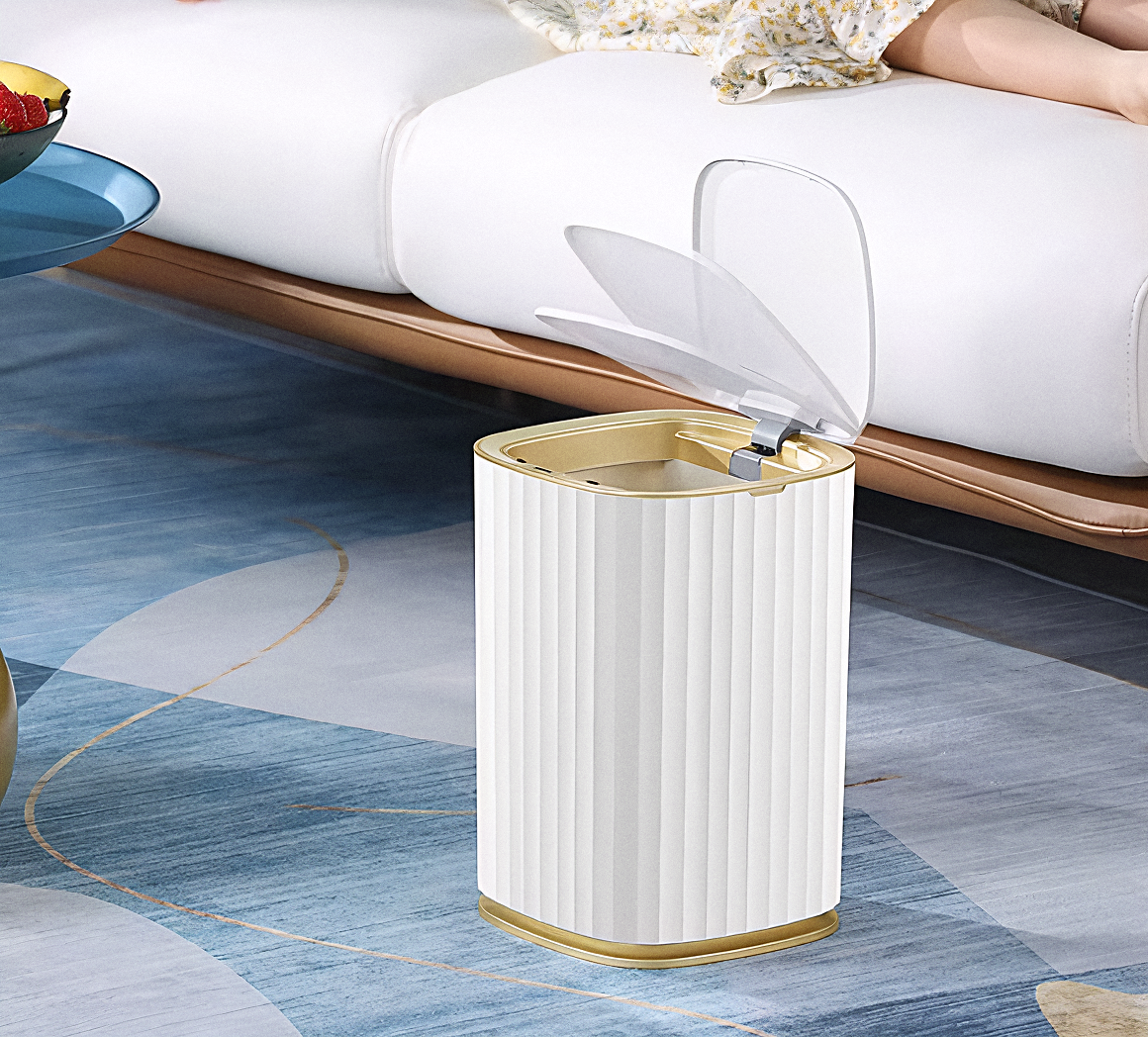 Lixeira Automatica de Banheiro com Sensor de Aproximacao em Plastico ABS Onda