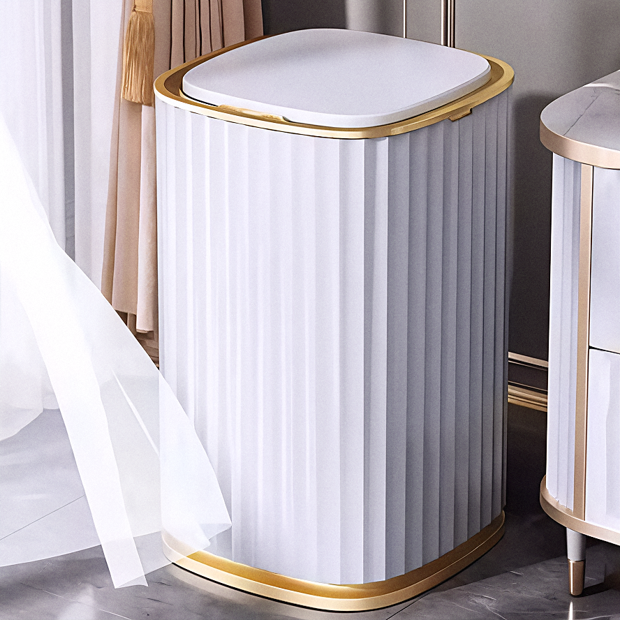 Lixeira Automatica de Banheiro com Sensor de Aproximacao em Plastico ABS Onda