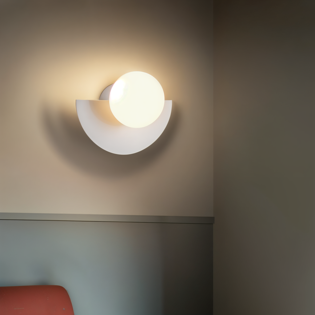 Arandela de Parede Meia Lua Minimalista Nórdica 20cm Miabeli