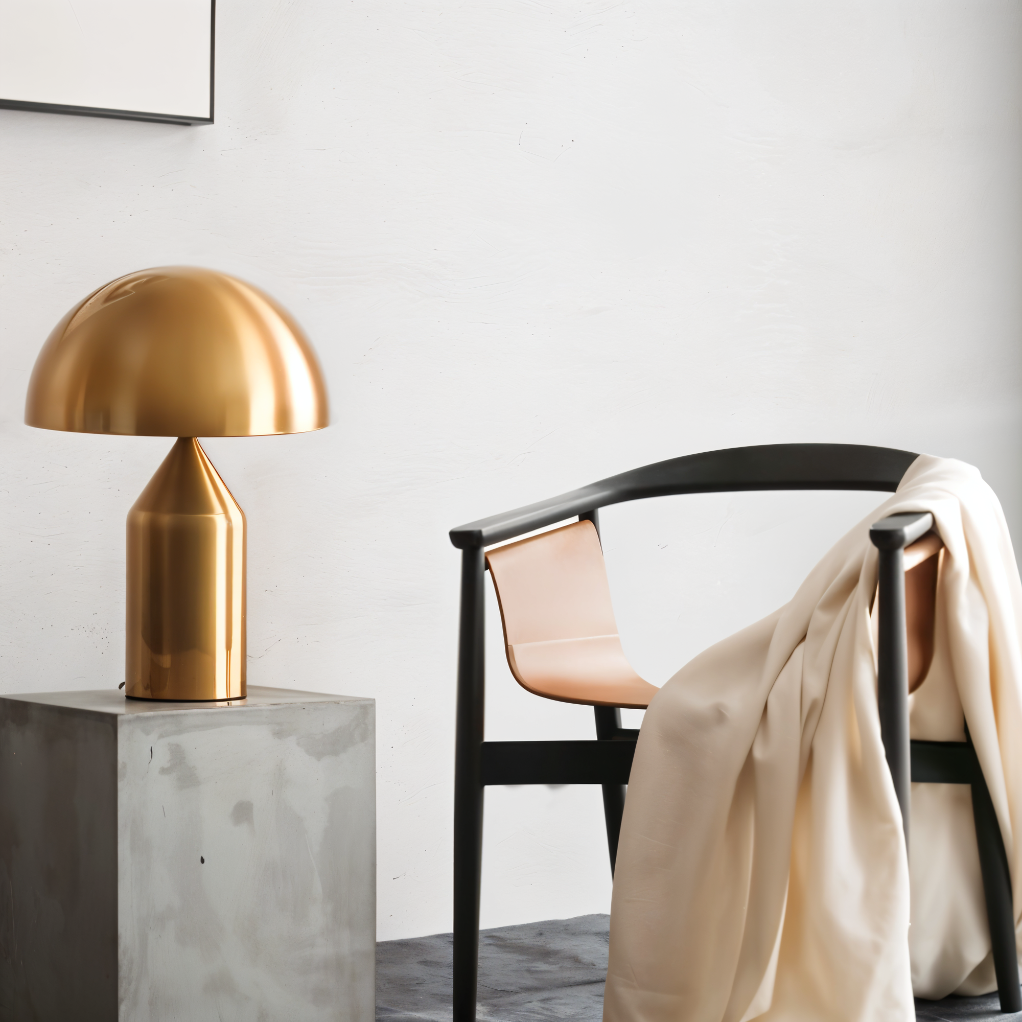 Luminária Dome Lux – Design Escultórico em Dourado Metálico