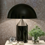 Luminária Dome Lux – Design Escultórico em Dourado Metálico