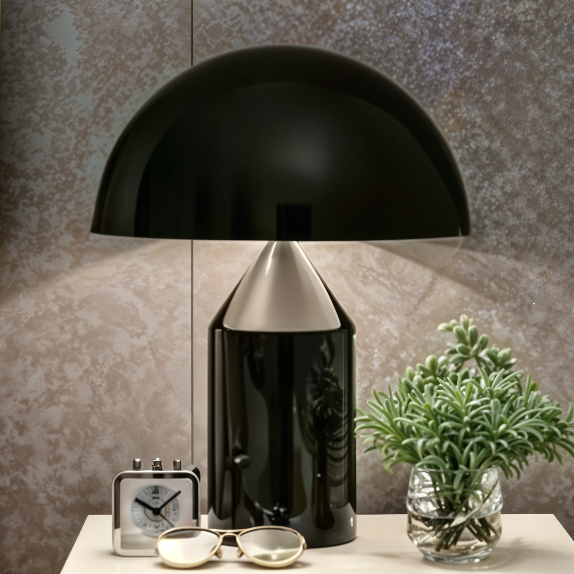 Luminária Dome Lux – Design Escultórico em Dourado Metálico