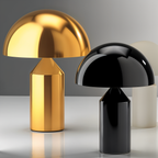 Luminária Dome Lux – Design Escultórico em Dourado Metálico