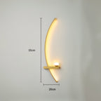 Arandela LED Curva Minimalista para Cabeceira 55cm