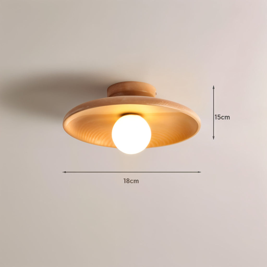 Luminaria de Teto Redonda em Madeira Natural Soquete E27 Estilo Nordico Havn