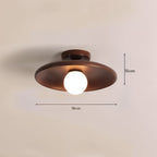 Luminaria de Teto Redonda em Madeira Natural Soquete E27 Estilo Nordico Havn