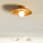 Luminaria de Teto Redonda em Madeira Natural Soquete E27 Estilo Nordico Havn
