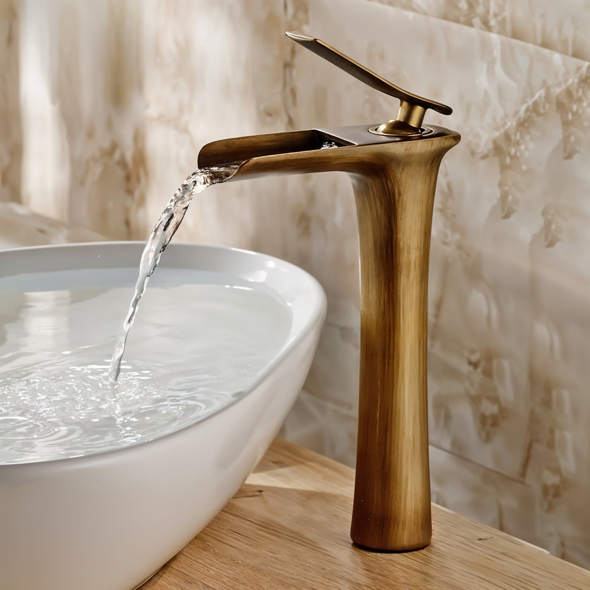 Torneira Cascata para Banheiro Monocomando com Valvula Ceramica em Metal Elegance