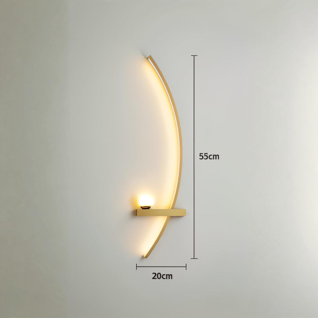 Arandela LED Curva Minimalista para Cabeceira 55cm